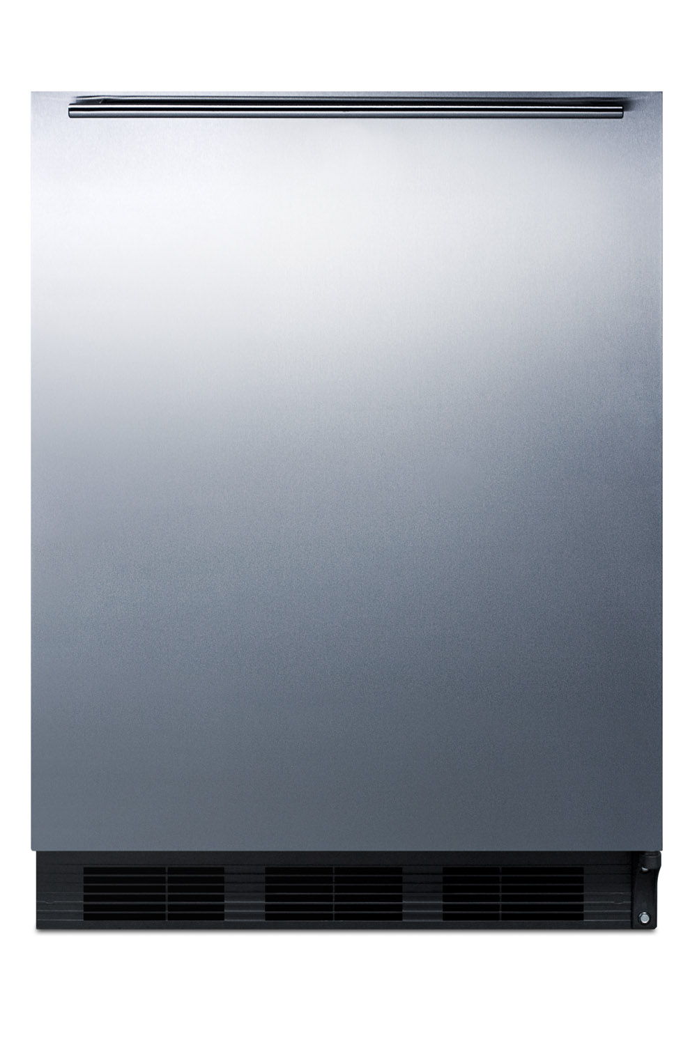 ADA compliant all-refrigerator for freestanding general purpose use, auto defrost w/SS door, horizontal handle, and black cabinet